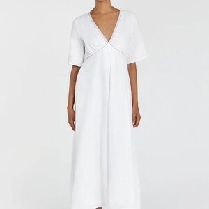 Dissh RHODES WHITE LINEN MIDI DRESS
